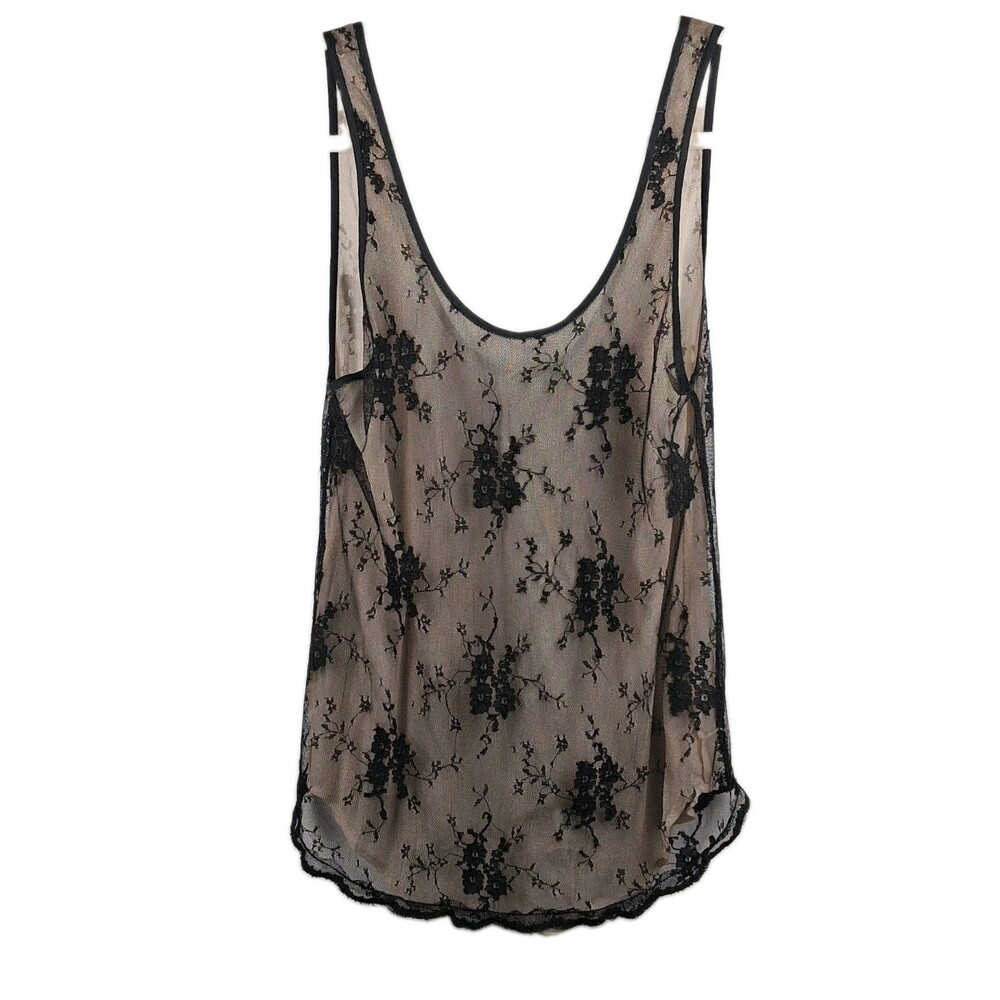 Aritzia Wilfred Free Womens Black Madeline Lace Tank Top Size XS